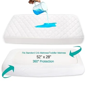 Biloban Crib Mattress Protector Waterproof Soft Noiseless