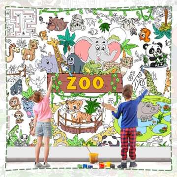 DDMY Zoo Giant Coloring Poster for Kids Parties and Schools