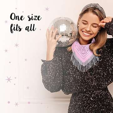 Disco Cowgirl Bachelorette Bandanas | Last Disco Party Decorations (7 Pack Pink) Nashville Bachelorette Party Favors | Western Theme