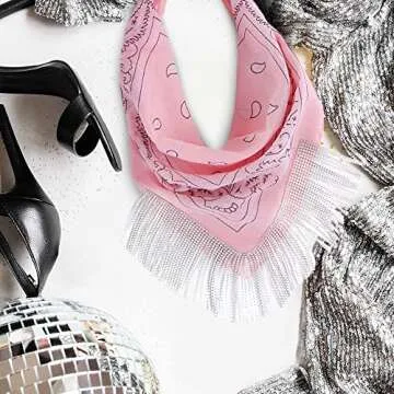 Disco Cowgirl Bachelorette Bandanas | Last Disco Party Decorations (7 Pack Pink) Nashville Bachelorette Party Favors | Western Theme