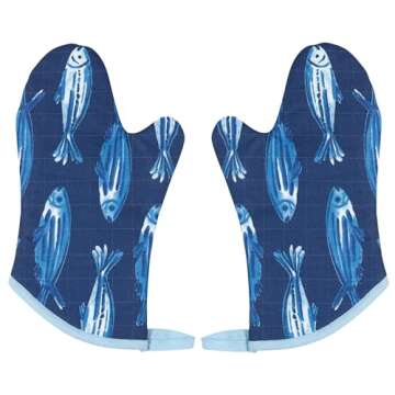 Now Designs Aveiro Quilted Chef Oven Mitts, Set of 2, 13 inch