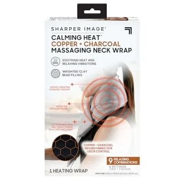 Calming Heat Neck Wrap by Sharper Image - Copper & Charcoal Infused Personal Electric Heating Pad wi...