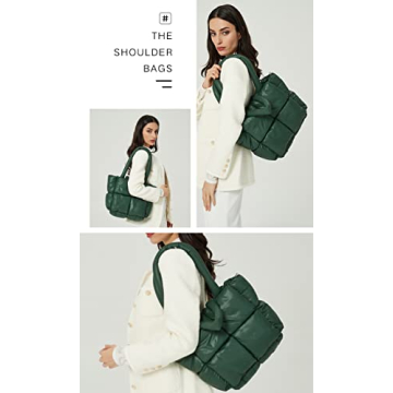 Chic Puffer Shoulder Bag Mini Quilted Tote Women 2024