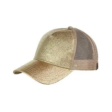 Trendy C.C Ponycap with Glitter for Ponytails & Buns