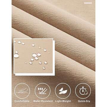 Libin Mens Golf Pants Stretch Work Dress Pants 30" Quick Dry Lightweight Business Casual Pants for Men Comfy Water Resistant, Khaki, 28W x 30L