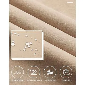 Libin Mens Golf Pants Stretch Work Dress Pants 30" Quick Dry Lightweight Business Casual Pants for Men Comfy Water Resistant, Khaki, 28W x 30L