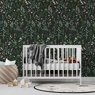 JiffDiff Floral Wallpaper Peel and Stick 118" x 17.3" for Effortless Home Decor