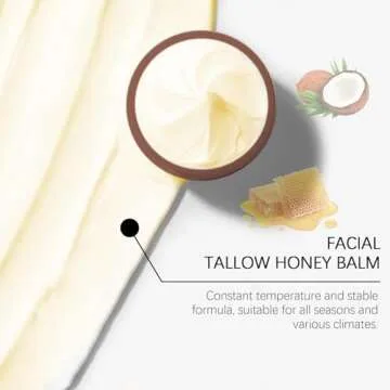 Whipped Beef Tallow and Honey Balm, Beef Tallow for Skin Care, Tallow Face Moisturizer, Grass Fed Organic Face Cream, Moisturizer, Body Lotion