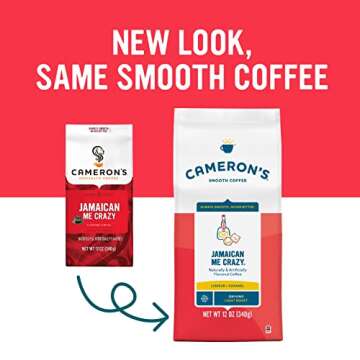 Cameron's Coffee Roasted Ground Coffee Bag, Flavored, Jamaican Me Crazy, 12 Ounce