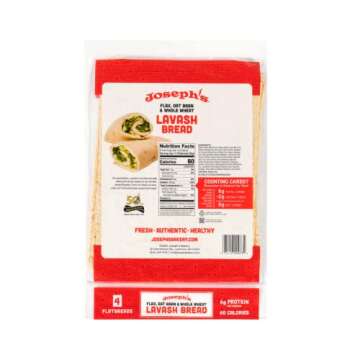 Joseph's Lavash Bread Flax Oat Bran & Whole Wheat Reduced Carb - 4 Square Breads
