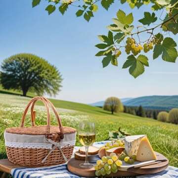 Sturdy Wicker Picnic Basket for Romantic Outings