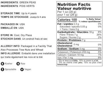 Food to Live - Whole Dried Green Peas, 5 Pounds Green Vatana, Sproutable, Vegan, Kosher, Bulk. Pre-Soak Needed. Rich in Protein, Fiber, Potassium. Great for Green Curry, Pea Soup, Stews.