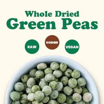 Food to Live - Whole Dried Green Peas, 5 Pounds Green Vatana, Sproutable, Vegan, Kosher, Bulk. Pre-Soak Needed. Rich in Protein, Fiber, Potassium. Great for Green Curry, Pea Soup, Stews.