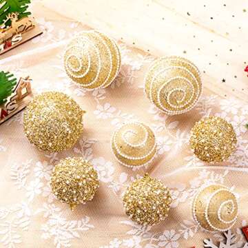 ChrisWish Shatterproof Christmas Ball Ornaments 12ct