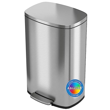 iTouchless Stainless Steel Trash Can - Silent, Odor-Free, Durable