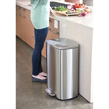 iTouchless Stainless Steel Kitchen Trash Can Odor-Free Silent