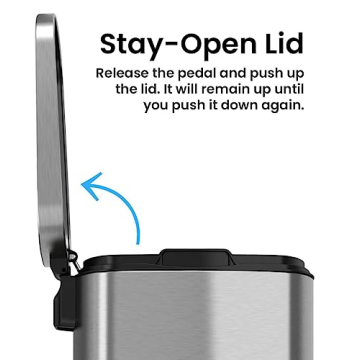 iTouchless Stainless Steel Kitchen Trash Can Odor-Free Silent