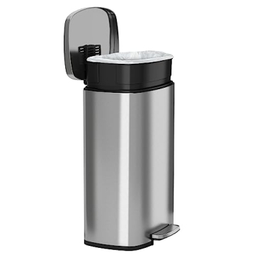 iTouchless Stainless Steel Kitchen Trash Can Odor-Free Silent