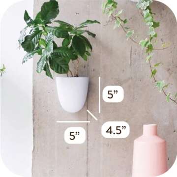 PlantPod Luxe - Self-Watering Wall Planters (Set of 6) - Easy to Water and Install - Lightweight - D...