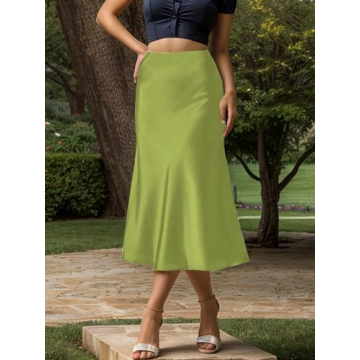 Satin High Waist Midi Skirt – Perfect for Every Occasion