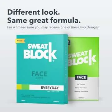 SweatBlock Antiperspirant Face Wipes - 15 Count for Oily Skin and Makeup Protection