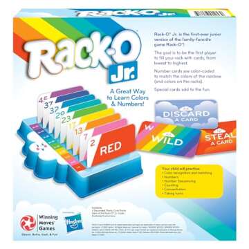 Winning Moves Games Rack-O Jr USA, Children's Edition of The Game of Rack-O for 2 to 4 Players, Ages 4+