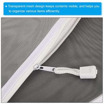 PATIKIL Mesh Zipper Bags - 4 Pack A5 Organizer Pouches