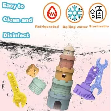 Baby Teething Toys,Teething Relief Toys for Babies Over 1 years old BPA Free,Teethers Infant Toys Essentials,Teething Straws Tubes,Silicone Teething Gel Sticks for Babies,Vibrating Teether for Baby