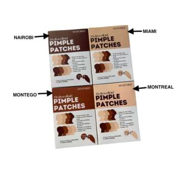 MATCHED Hydrocolloid Pimple Patches - Truly Invisible Pimple Patches - 3 Sizes, 72-Count(1 Pack )- Acne patches that match your skin tone & makeup - Acne Skincare (MIAMI)
