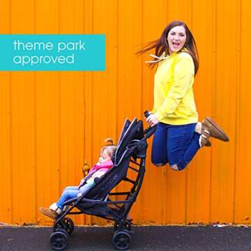 Summer Infant 3Dlite+ Convenience Stroller, Matte Gray - Lightweight Umbrella Stroller with Oversized Canopy, Extra-Large Storage and Compact Fold