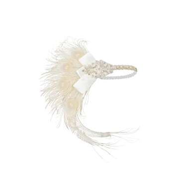 BABEYOND 1920s Flapper Headband Peacock Feather Headpiece Gatsby Accessories for Women Sequined Showgirl Headpiece (Style-6)