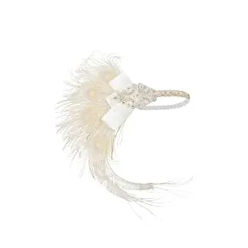 BABEYOND 1920s Flapper Headband Peacock Feather Headpiece Gatsby Accessories for Women Sequined Showgirl Headpiece (Style-6)