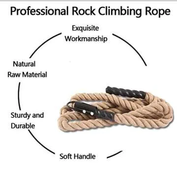 letsgood Gym Fitness Training Climbing Ropes - Indoor Outdoor Gym Exercise Workout Rope, Battle Rope for Kids, 1.5'' in Diameter, 10 13 16 18 20 ft Available (1.5'' x 10 Feet)