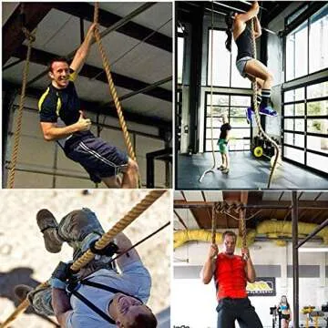 letsgood Gym Fitness Training Climbing Ropes - Indoor Outdoor Gym Exercise Workout Rope, Battle Rope for Kids, 1.5'' in Diameter, 10 13 16 18 20 ft Available (1.5'' x 10 Feet)