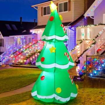 GOOSH 5 FT Christmas Inflatable Tree with LEDs