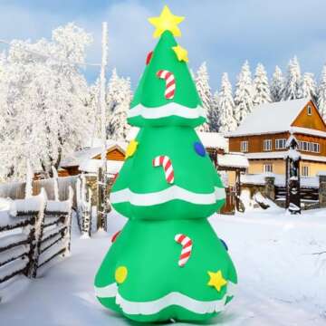 GOOSH 5 FT Christmas Inflatable Tree with LEDs