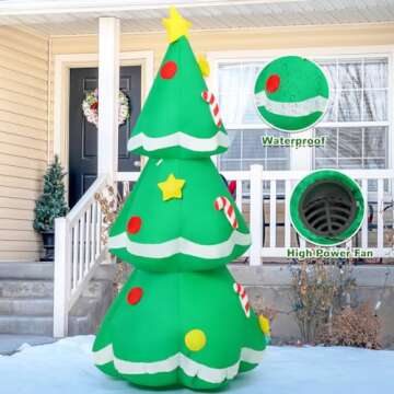 GOOSH 5 FT Christmas Inflatable Tree with LEDs
