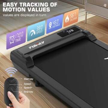 Under Desk Treadmill, Walking Pad Treadmill for Home Office, 2.5 HP Portable Walking Treadmill 300 lb Capacity, Compact Walking Jogging Running Machine with Remote Control and LED Display, Black