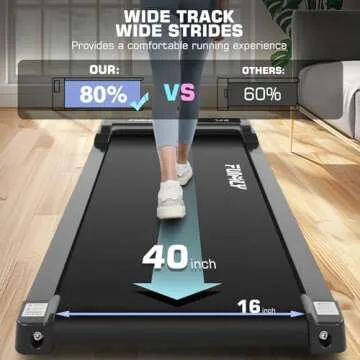 Under Desk Treadmill, Walking Pad Treadmill for Home Office, 2.5 HP Portable Walking Treadmill 300 lb Capacity, Compact Walking Jogging Running Machine with Remote Control and LED Display, Black