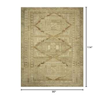 Loloi Magnolia Home by Joanna Gaines Sinclair Collection SIN-02 Khaki/Tobacco 7'-6" x 9'-6", .25" Pi...