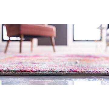 Rugs.com El Paso Collection Rug – 4' x 6' Pink Medium Rug Perfect for Living Rooms, Large Dining Rooms, Open Floorplans