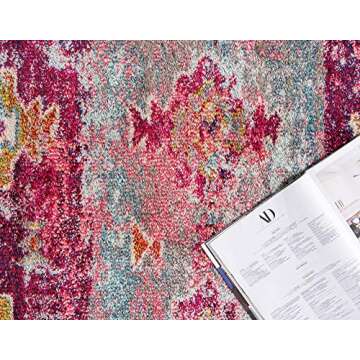 Rugs.com El Paso Collection Rug – 4' x 6' Pink Medium Rug Perfect for Living Rooms, Large Dining Rooms, Open Floorplans