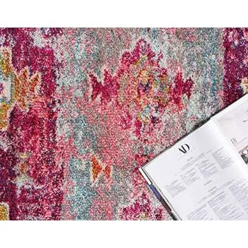 Rugs.com El Paso Collection Rug – 4' x 6' Pink Medium Rug Perfect for Living Rooms, Large Dining Rooms, Open Floorplans