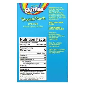 Skittles Singles To Go Drink Mix Variety Pack Bundle Original Punch, Tropical Punch and Wild Berry Punch - 3 boxes with 6 Packets in Each Box 18 Total Servings