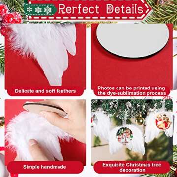 White Angel Wings Christmas Ornament Craft Kit for DIY Holiday Decor