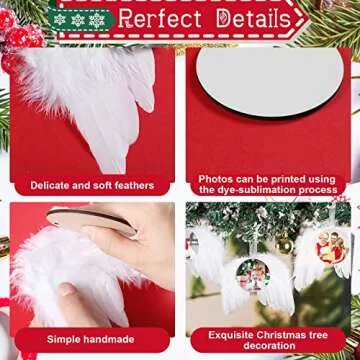White Angel Wings Christmas Ornament Craft Kit for DIY Holiday Decor