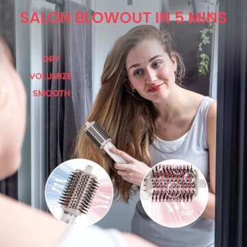 MAXGROOM Blow Dryer Brush, 110,000 RPM High-Speed Ionic Hair Dryer for Fast Drying, Curling, Volumiz...