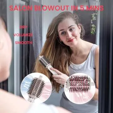 MAXGROOM Blow Dryer Brush, 110,000 RPM High-Speed Ionic Hair Dryer for Fast Drying, Curling, Volumiz...