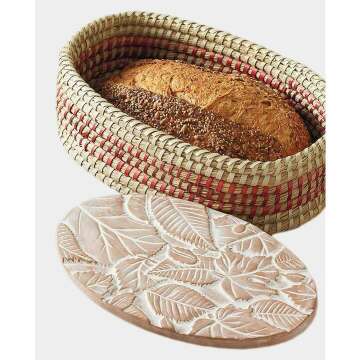 Nature-Inspired Bread Basket with Warmer – 12.5"