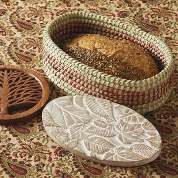 Nature-Inspired Bread Basket with Warmer – 12.5"